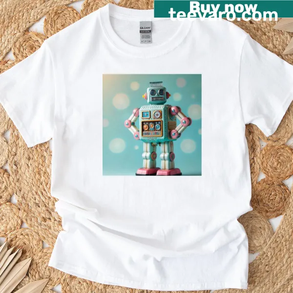 Futuristic T-shirt featuring a robot illustration
