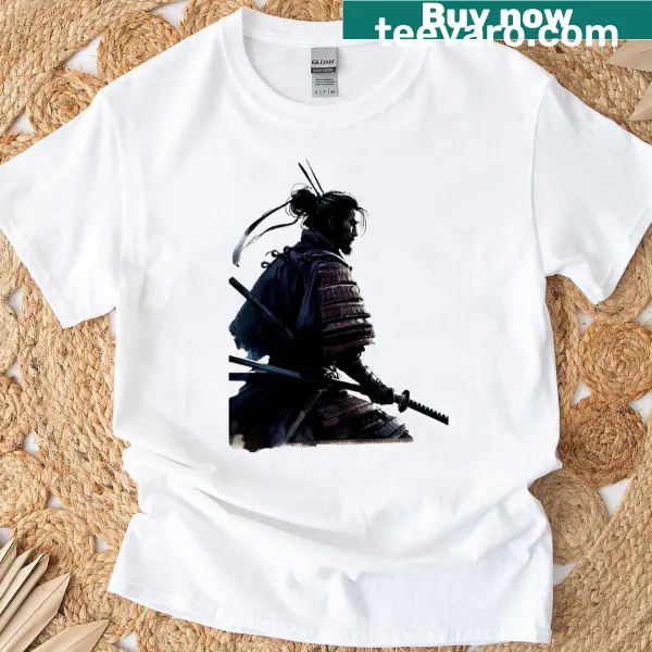 T-shirt featuring a samurai warrior in traditional armor design