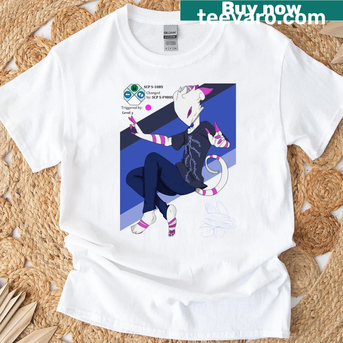 T-shirt with 'SCP S 0BS' graphic for SCP Foundation fans — on a men's t-shirt