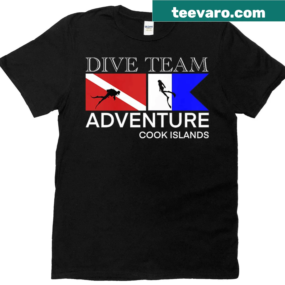 T-shirt celebrating scuba diving adventures — on a men's t-shirt