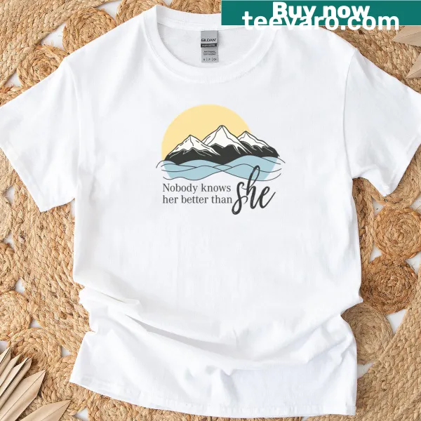 Simple T-shirt featuring the word 'She' in elegant typography