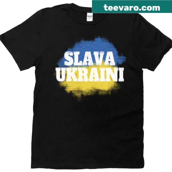 Vintage distressed graphic with 'Slava Ukraini' text