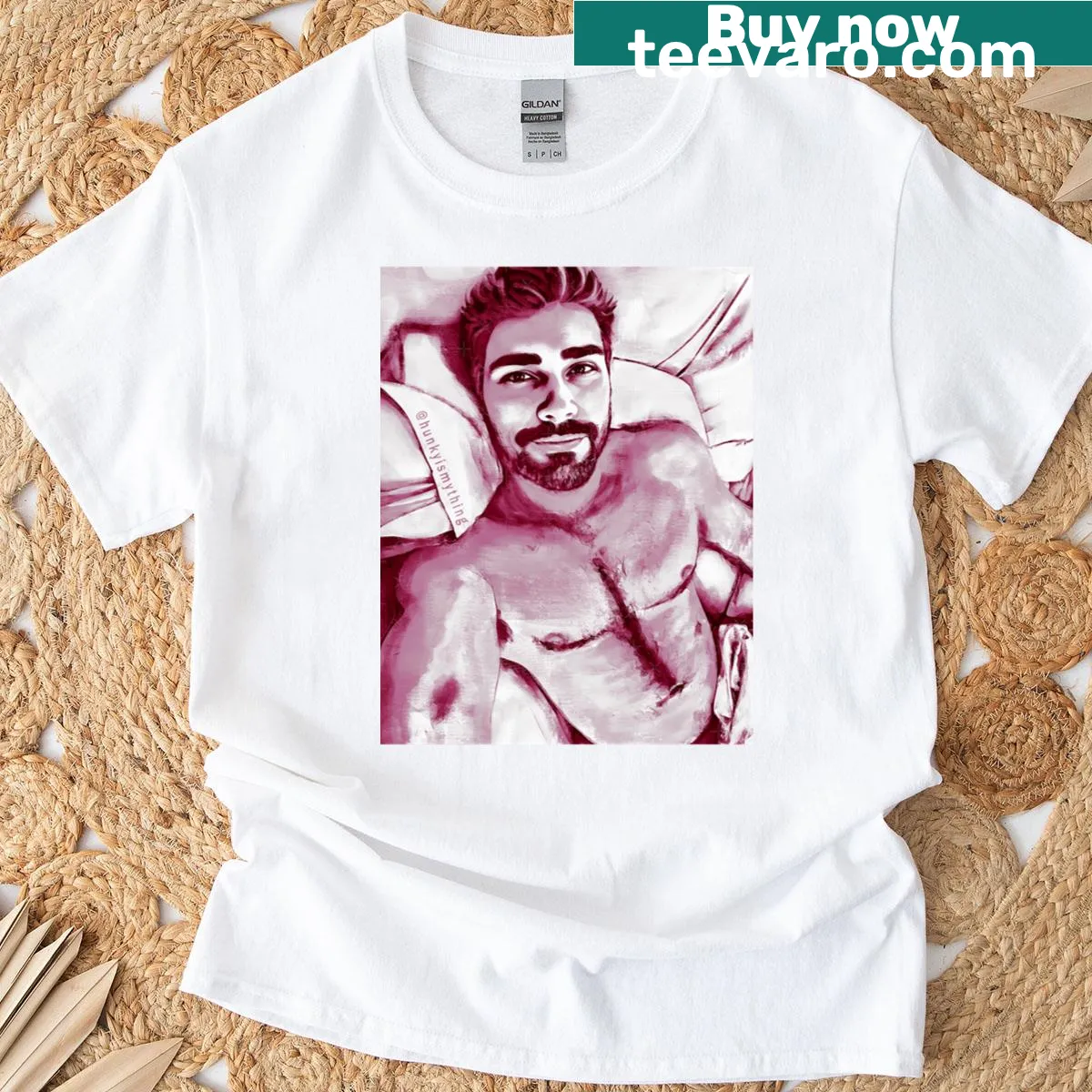 Playful T-shirt with the phrase Sun Kissed But Barely Awake — on a men's t-shirt