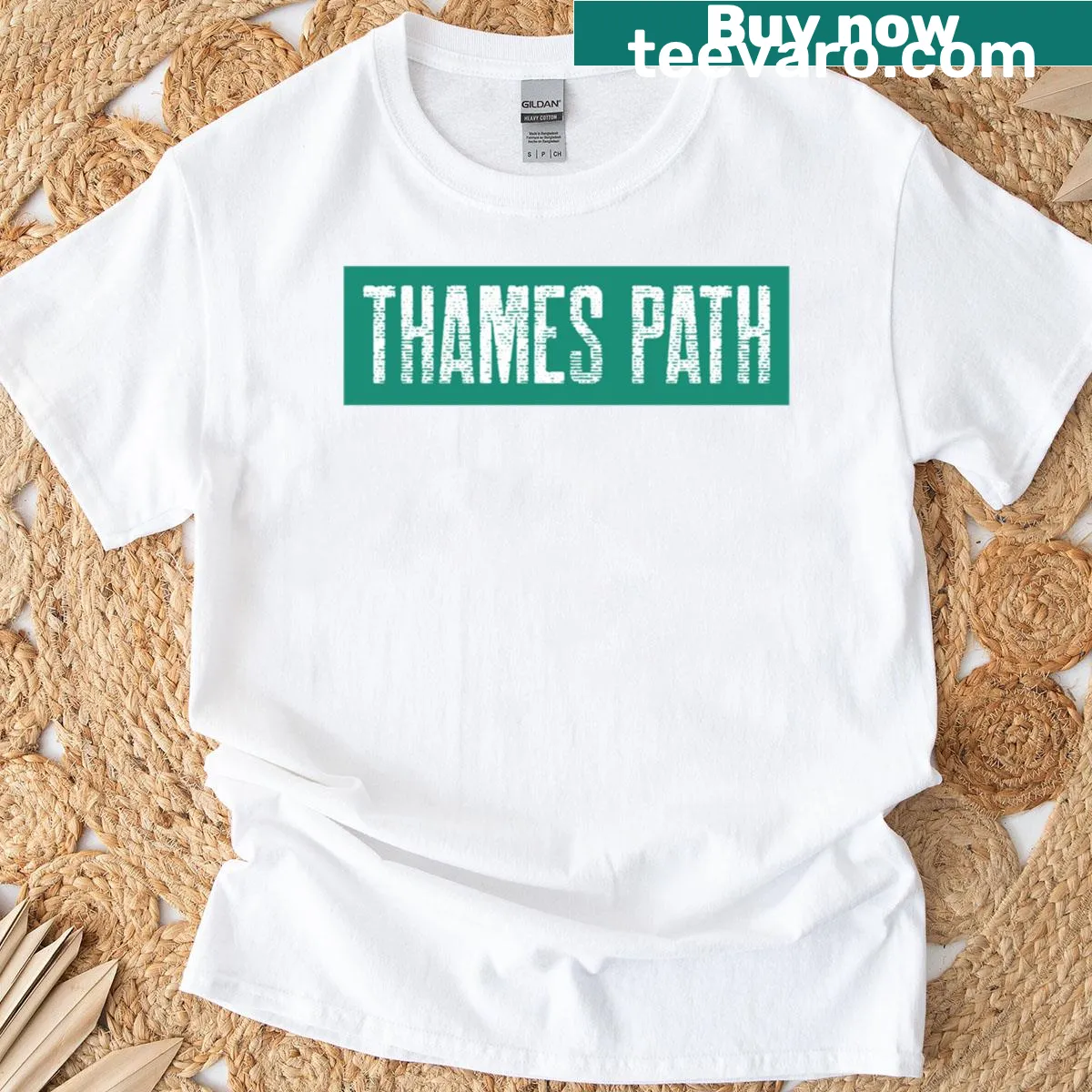 Artistic representation of the Thames on a T-shirt — on a men's t-shirt