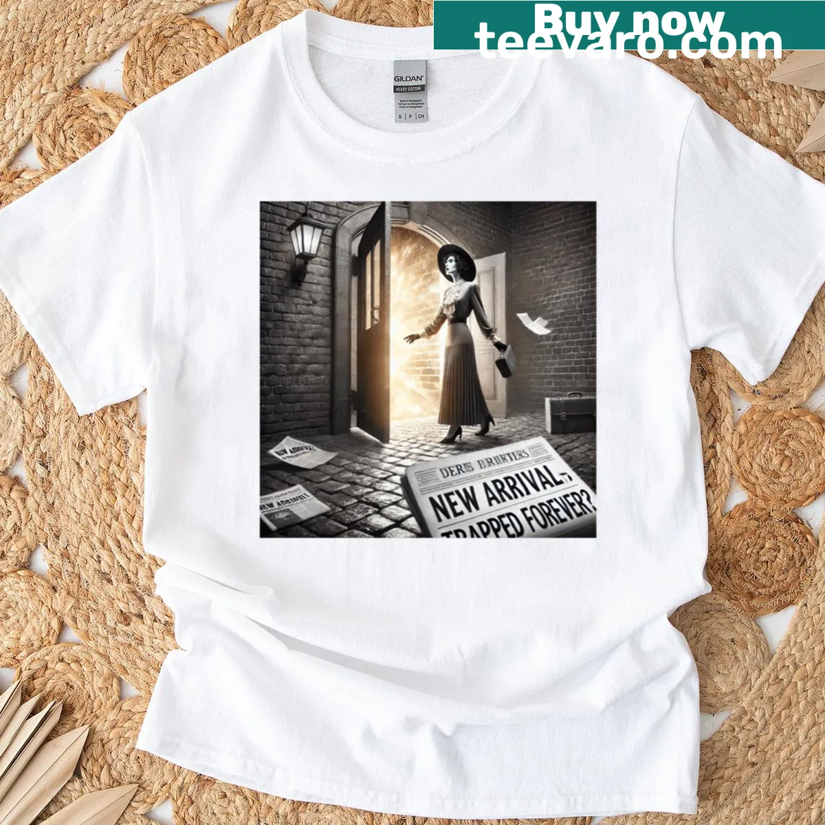 Minimalist T-shirt with the phrase 'The Exit That Vanished' printed — on a men's t-shirt
