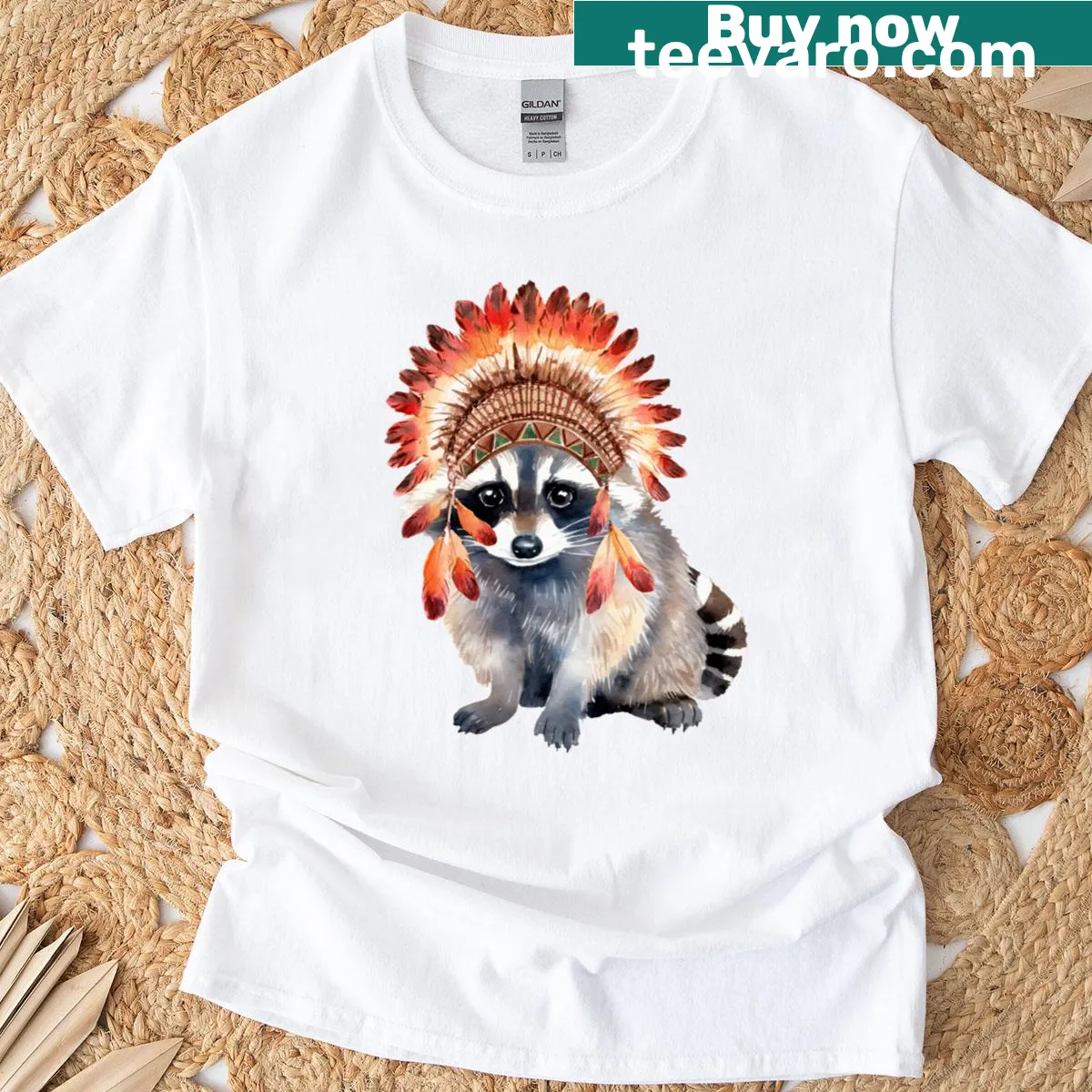 Vintage distressed t-shirt featuring tribal bandit graphics — on a men's t-shirt