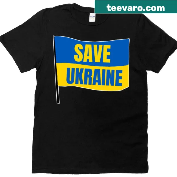 Ukrainian flag printed T-shirt supporting Ukraine