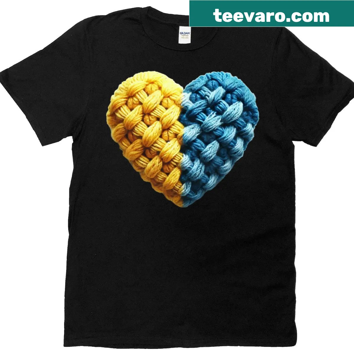 Heart design symbolizing love for Ukraine T-shirt — on a men's t-shirt
