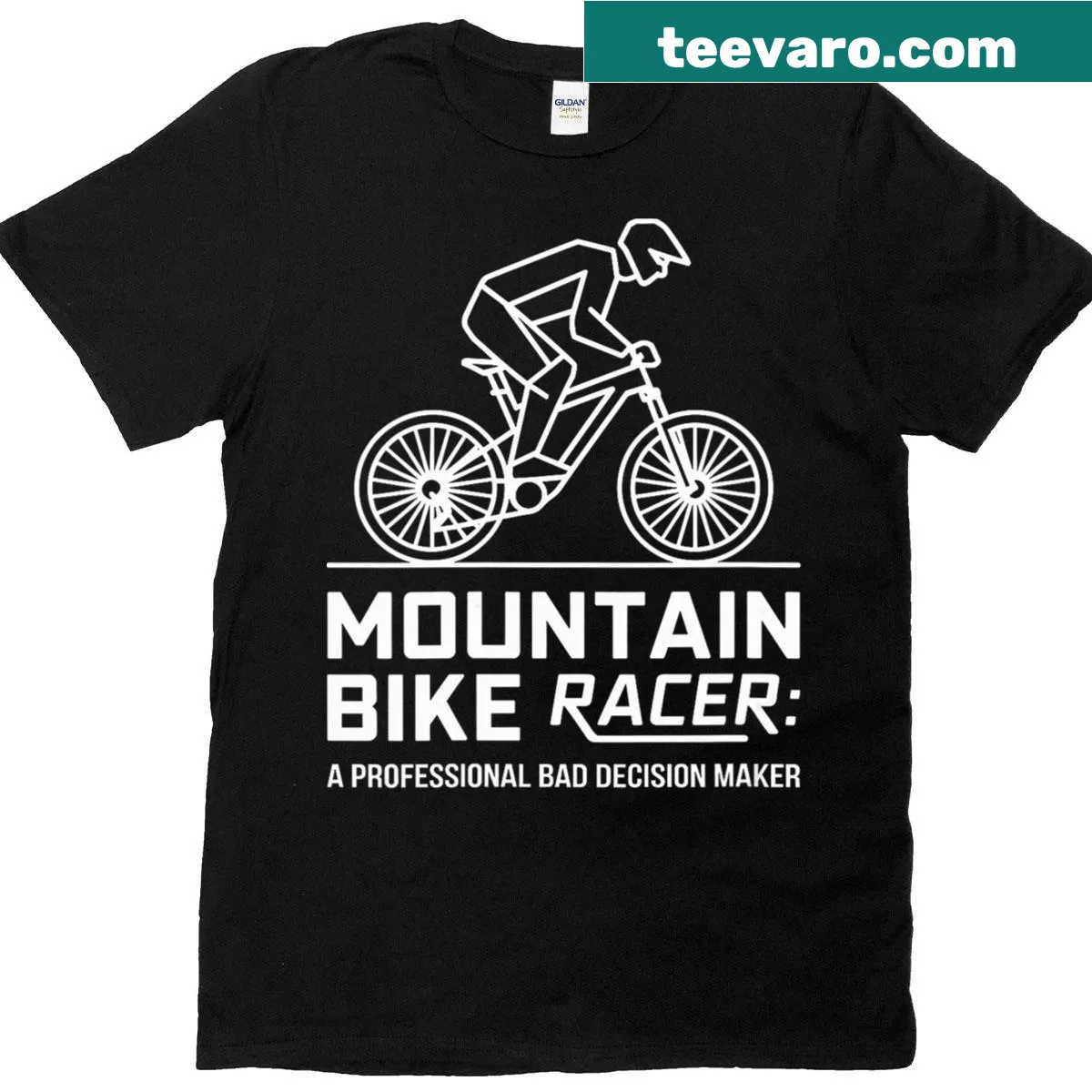 Funny V-neck biker shirt with text 'A Professional Bad Decision Maker' — on a men's t-shirt