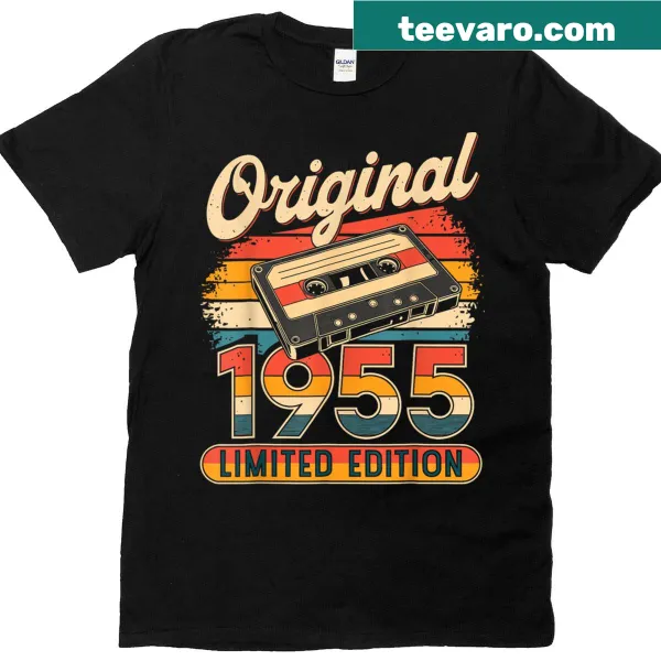 Funny t-shirt celebrating a 70th birthday with 1955 graphic