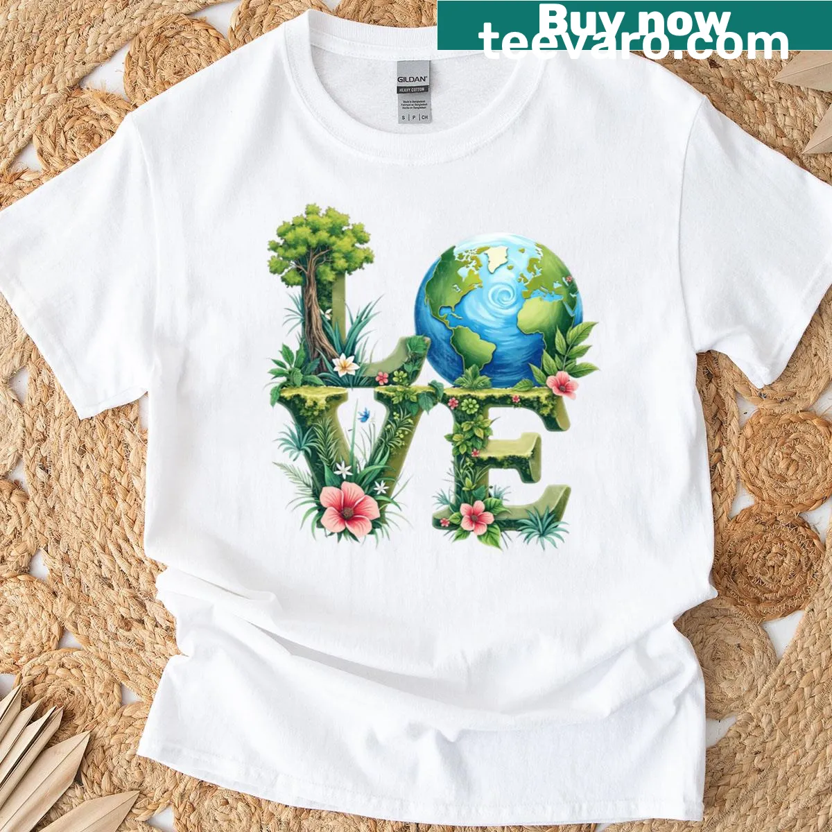 Illustration tribute to Earth on a classic t-shirt — on a men's t-shirt