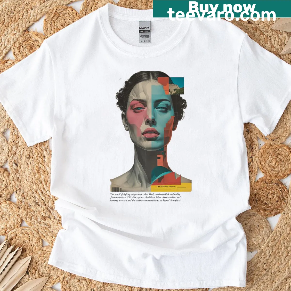Abstract T-shirt with a fusion of colors and emotions — on a men's t-shirt