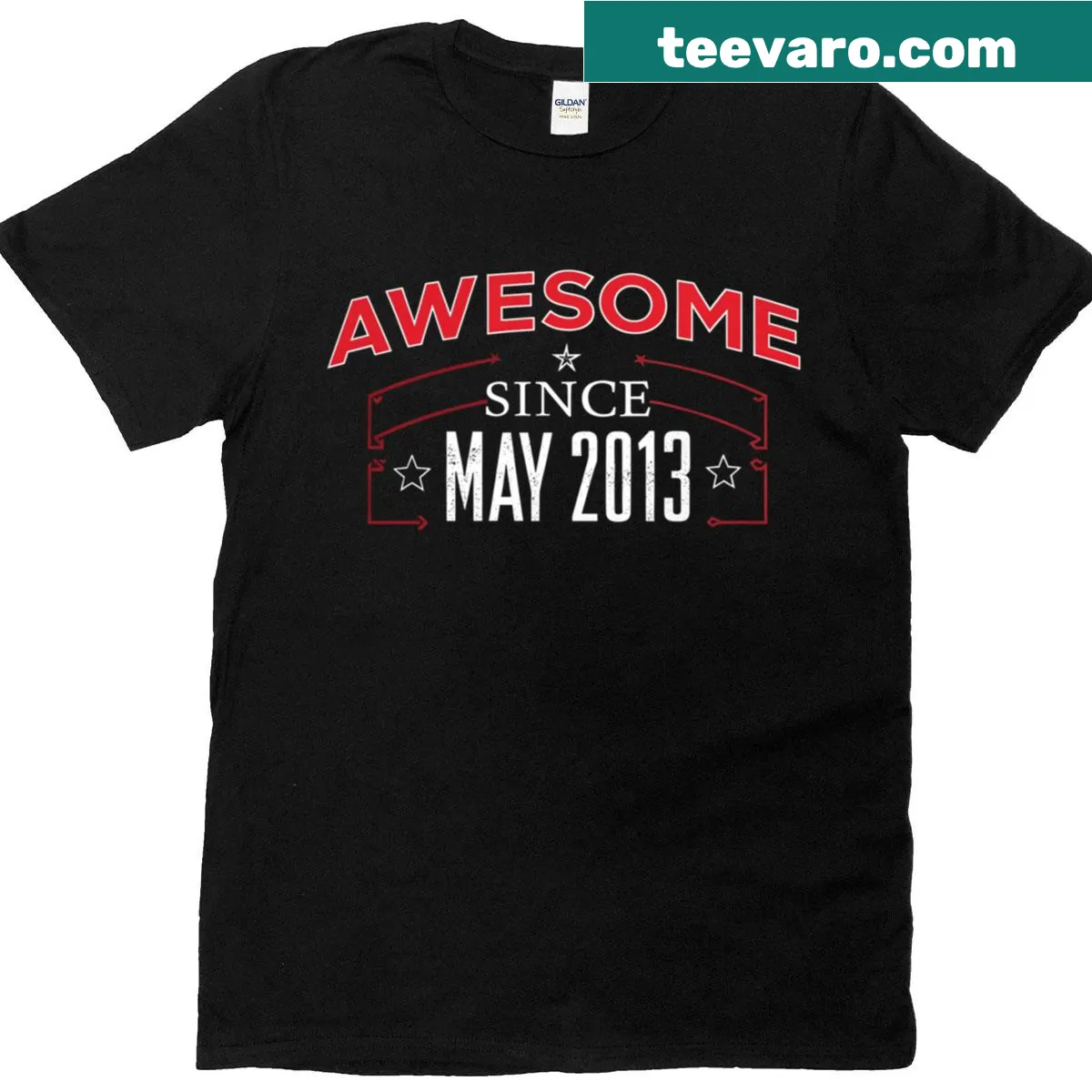 Vintage-style T-shirt celebrating 12th birthday since May 2013 — on a men's t-shirt