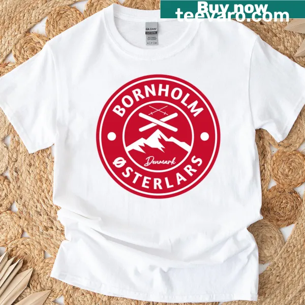 Illustrative t-shirt featuring Osterlars round church from Bornholm, Denmark