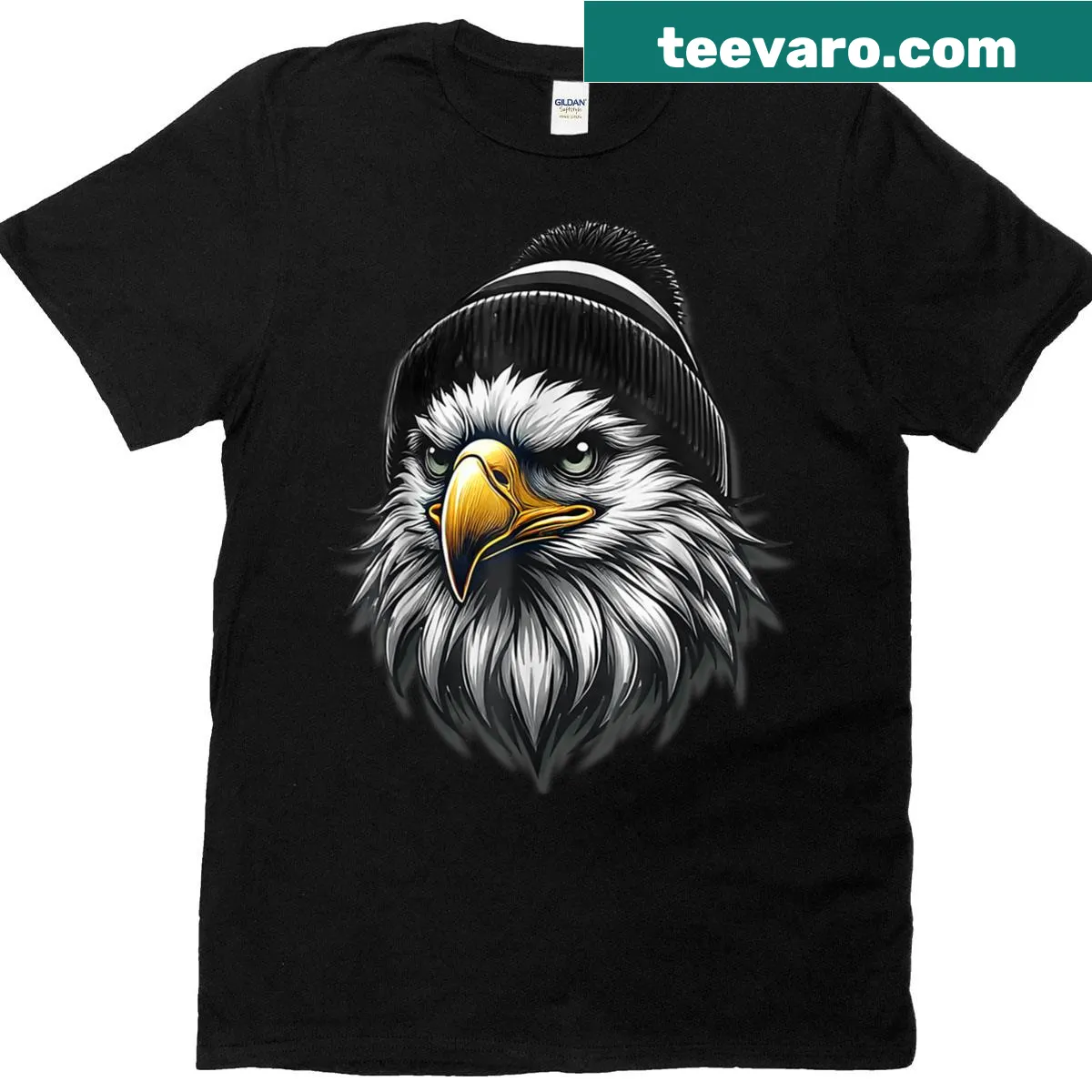 Playful cartoon eagle graphic T-shirt for lovers of eagles — on a men's t-shirt