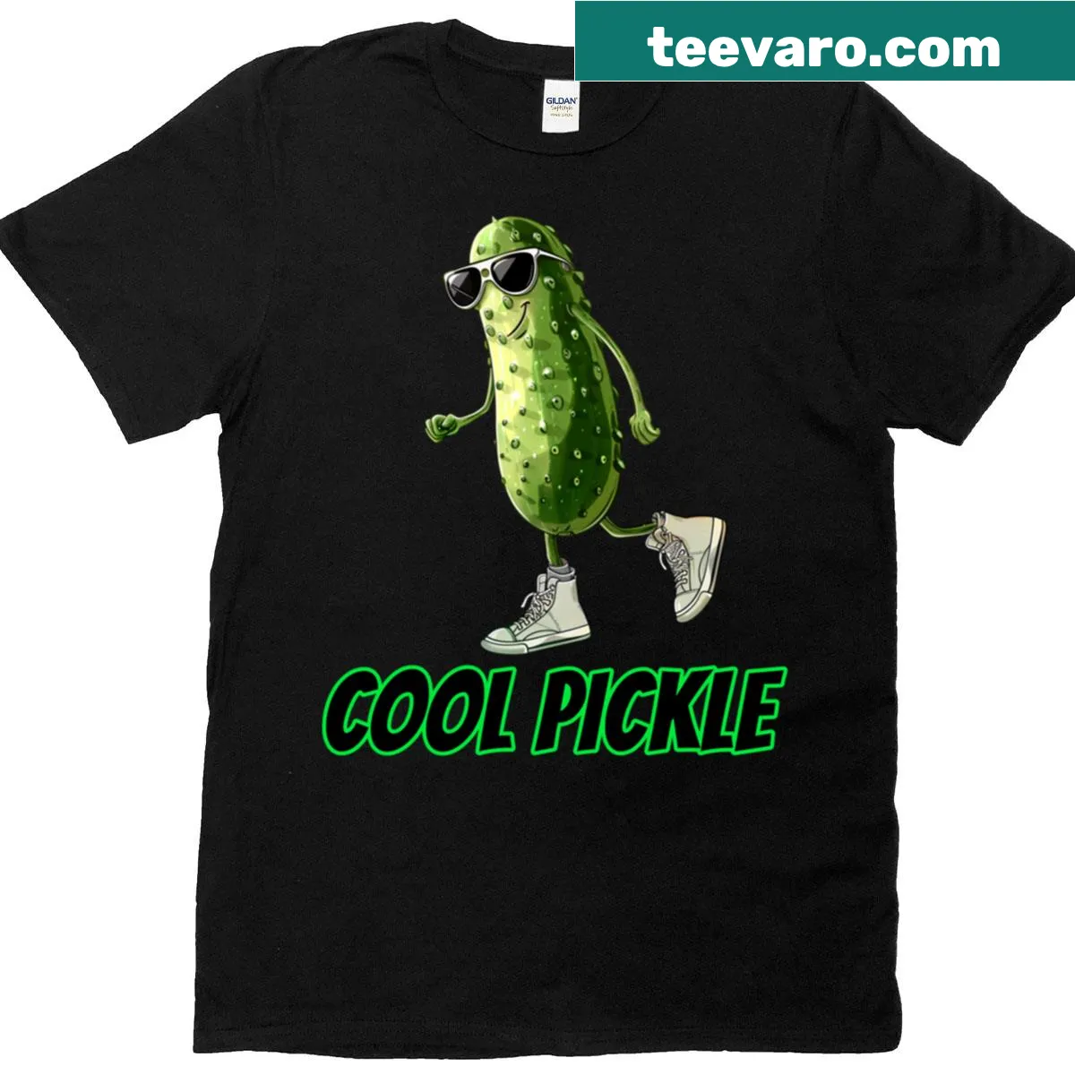 Funny pickle-themed graphic on a classic t-shirt — on a men's t-shirt