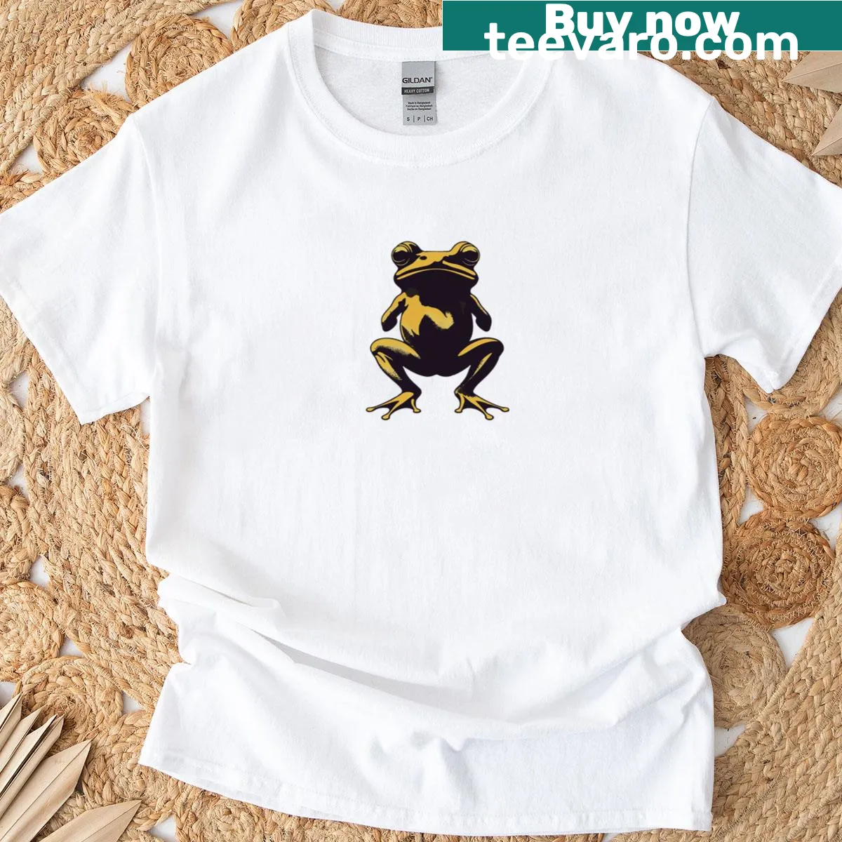 Bold dagger design with the word 'Croak' on a classic t-shirt — on a men's t-shirt
