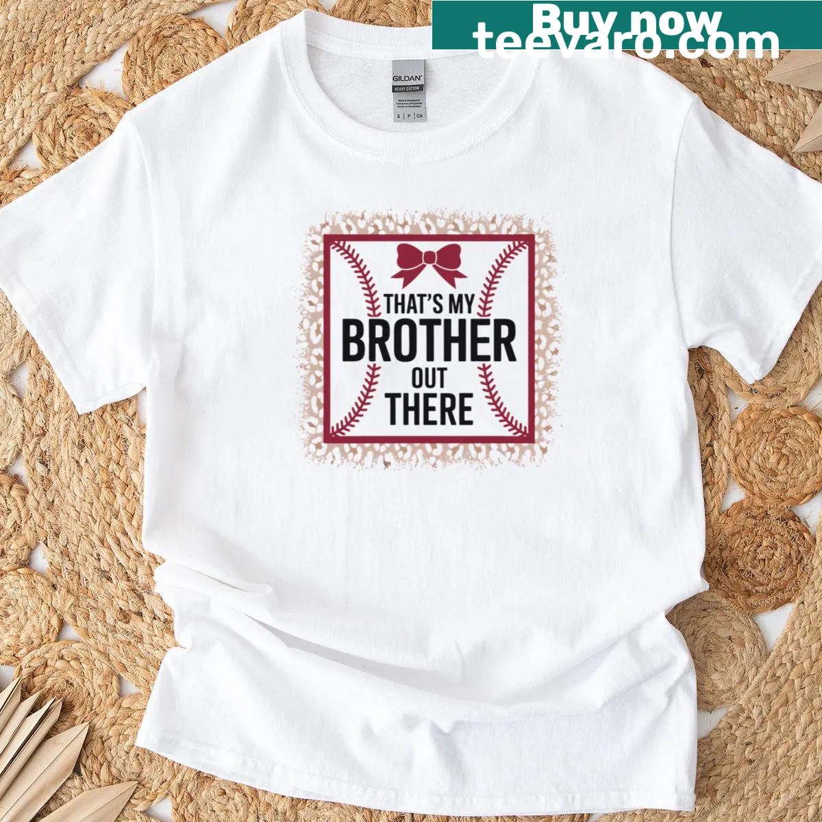 Cute T-shirt celebrating baseball sisters with playful text — on a men's t-shirt