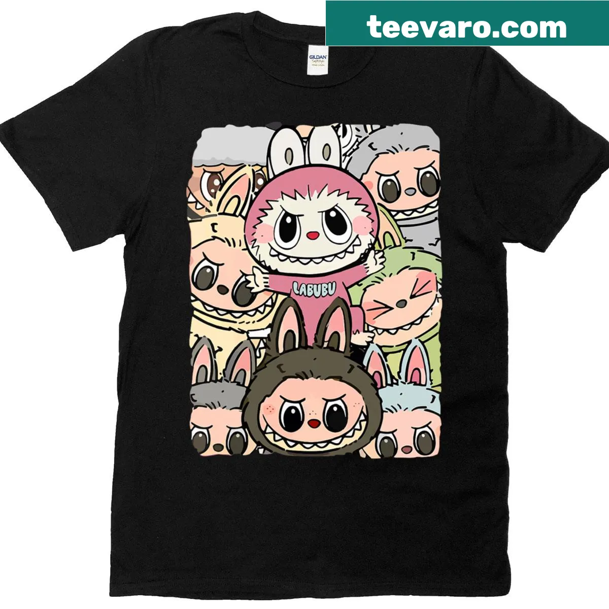 Funny T-shirt featuring a cartoon Labubu character for kids — on a men's t-shirt