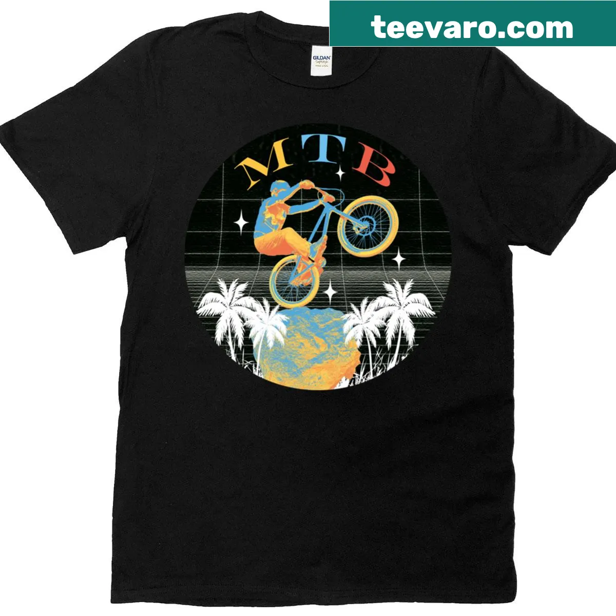 Graphic of a biker performing stunts inspired by Danny Macaskill — on a men's t-shirt