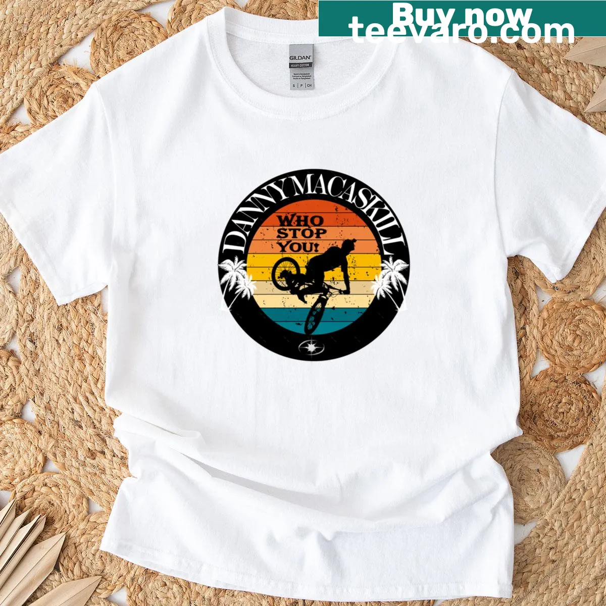 T-shirt celebrating Danny Macaskill and biking adventures — on a men's t-shirt