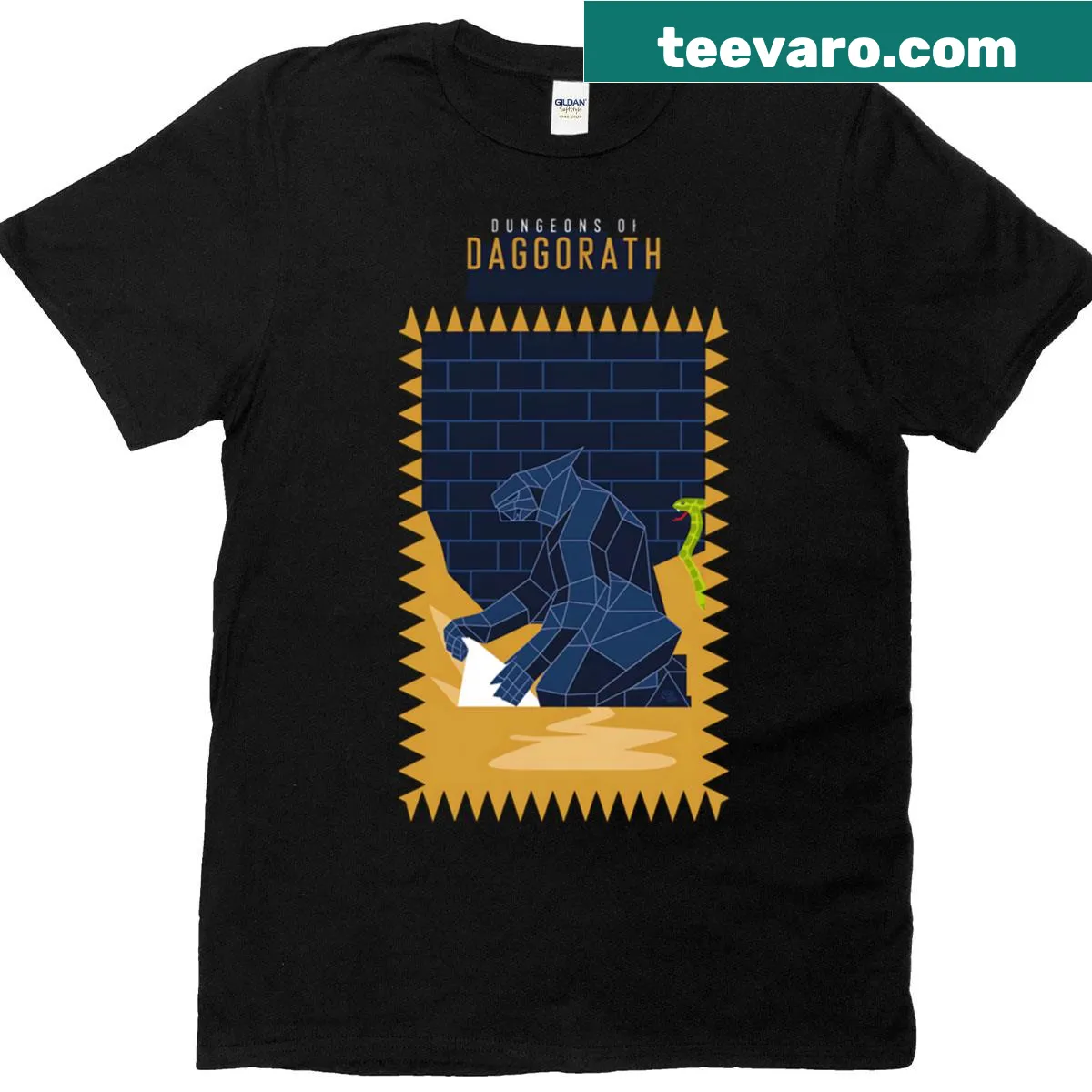 Retro design inspired by Dungeons Of Daggorath on a classic t-shirt — on a men's t-shirt