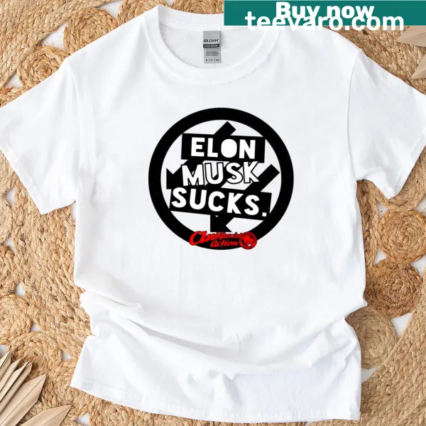 Classic T-shirt with an anti-Elon Musk graphic for political expression