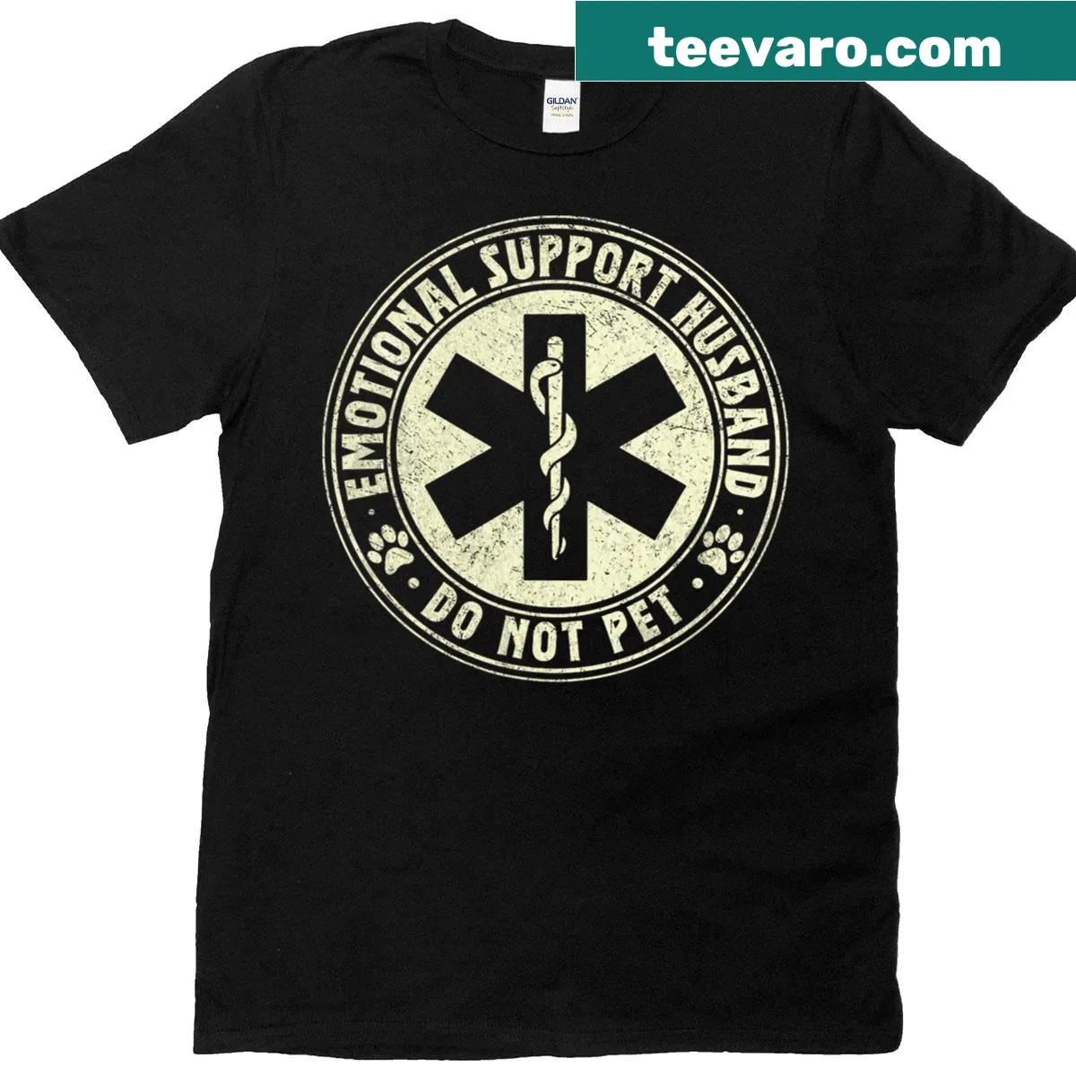 T-shirt with text 'Do Not Pet' for emotional support husbands — on a men's t-shirt