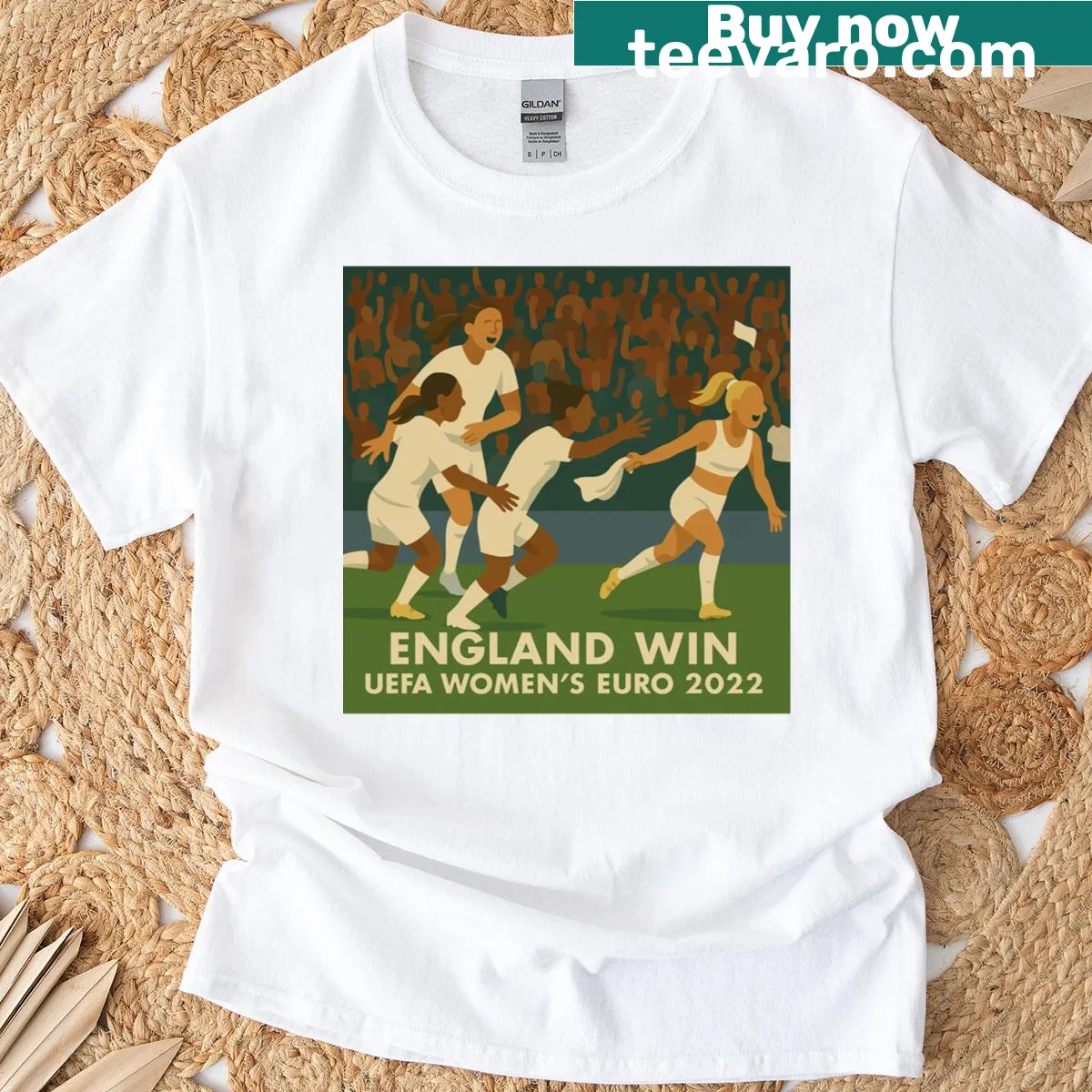 Commemorative t-shirt featuring England's UEFA Euro 2022 win — on a men's t-shirt