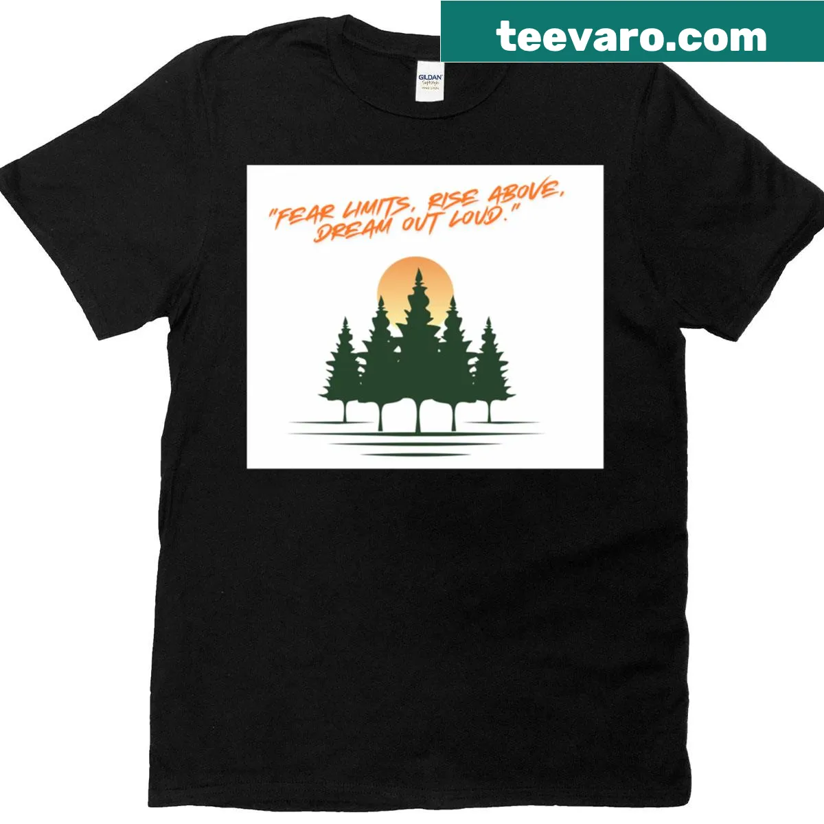 Inspirational T-shirt featuring a motivational statement about overcoming fear. — on a men's t-shirt