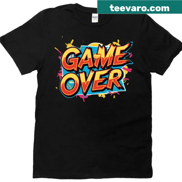 Classic t-shirt with bold 'Game Over' graphic design