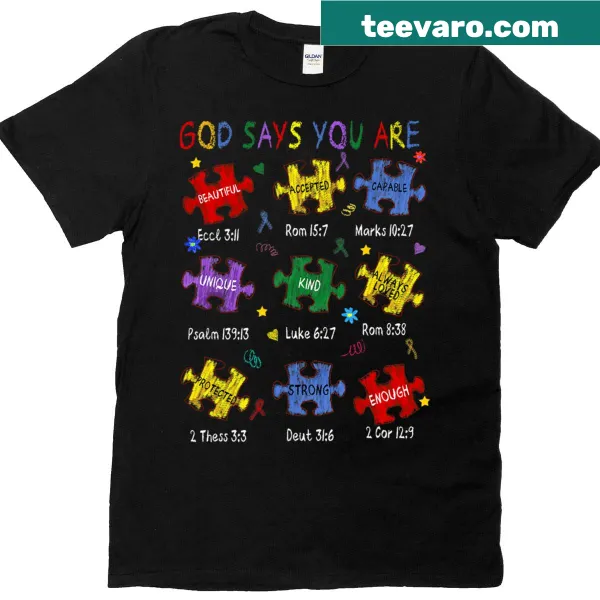 Inspirational Bible verses graphic t-shirt for autism awareness