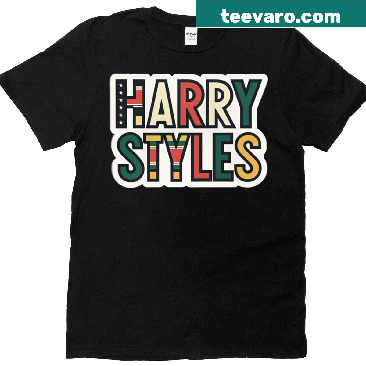 Classic T-shirt featuring Harry Styles name in bold typography — on a men's t-shirt