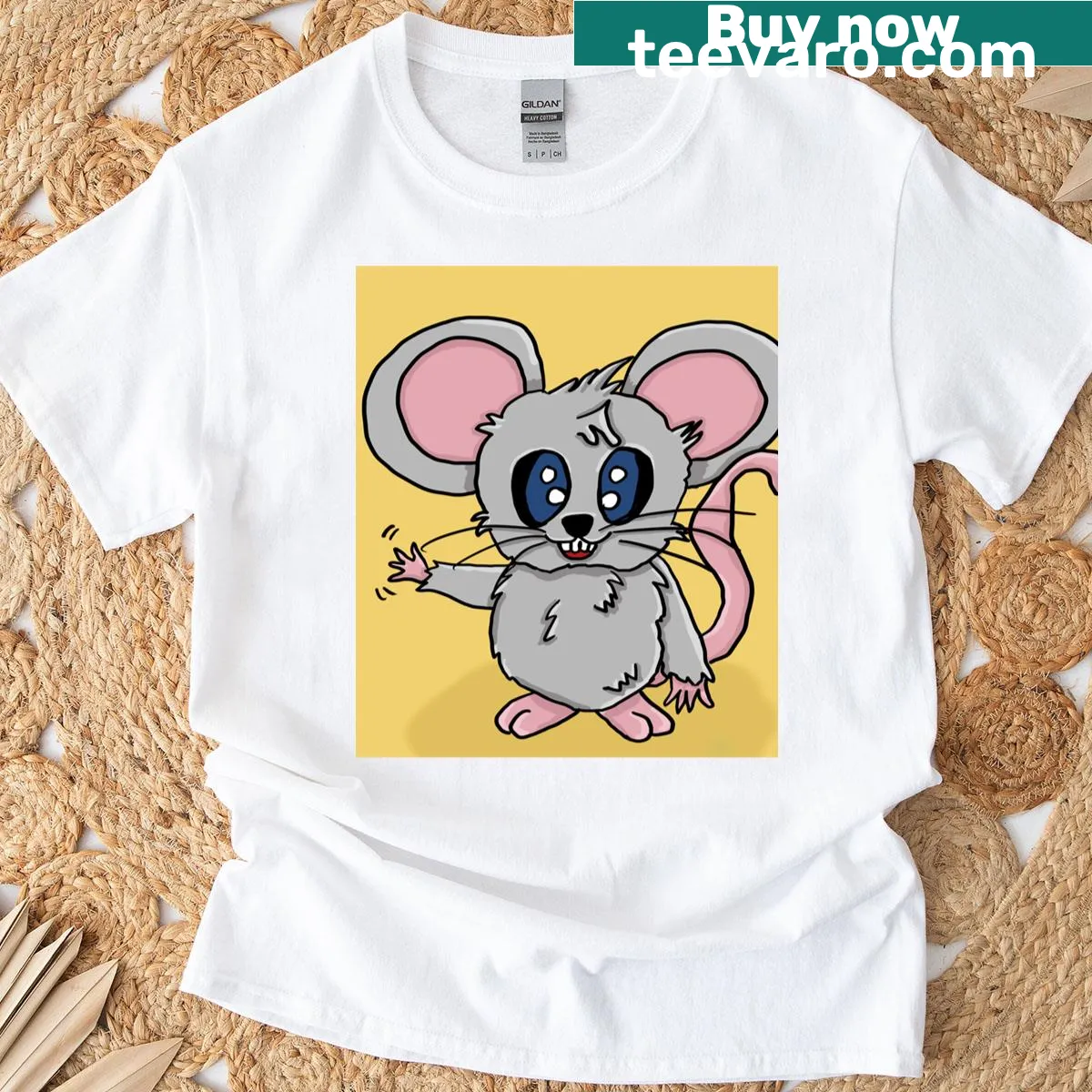 Classic T-shirt with a simple 'Hi' printed on the front — on a men's t-shirt