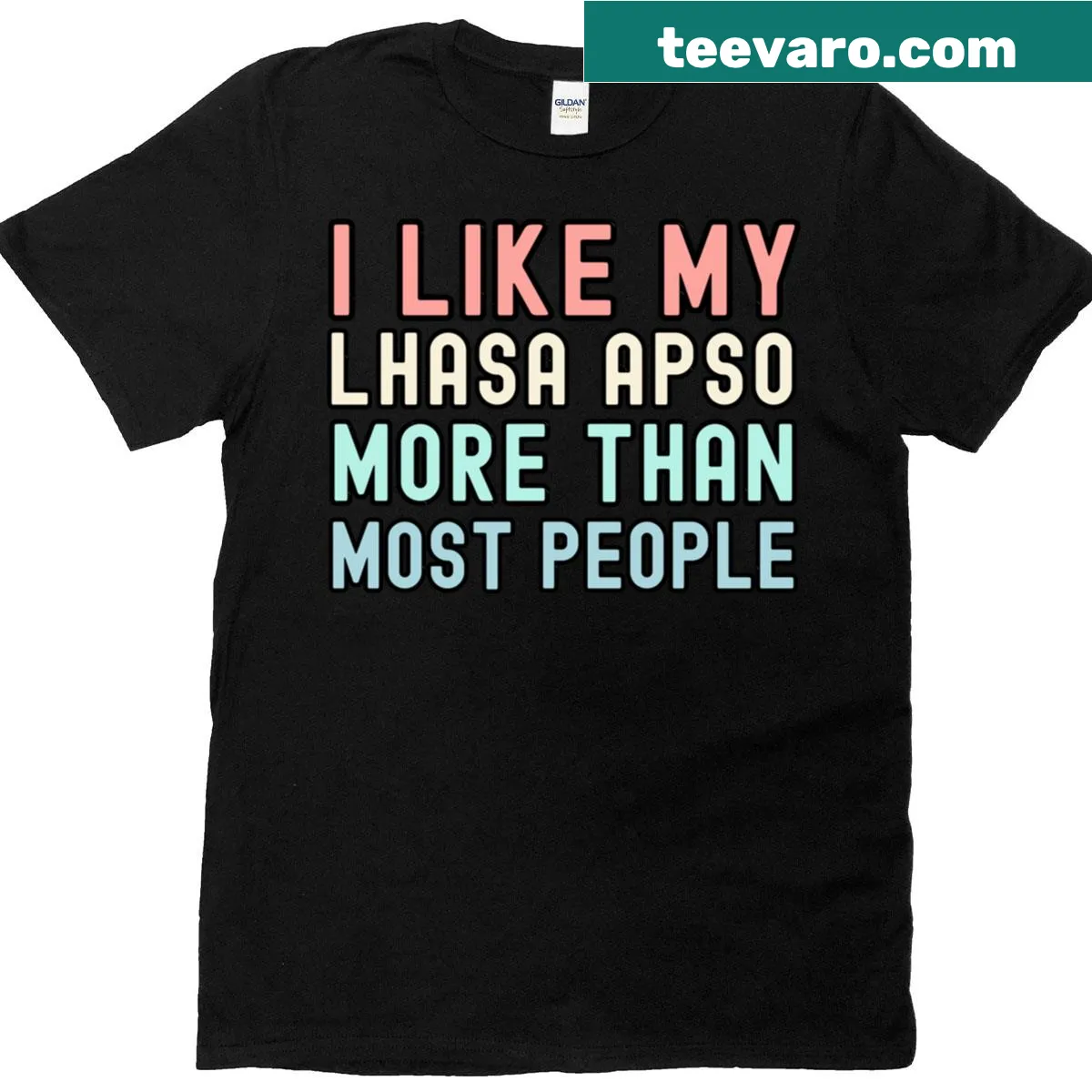 Classic t-shirt expressing love for Lhasa Apso dogs — on a men's t-shirt