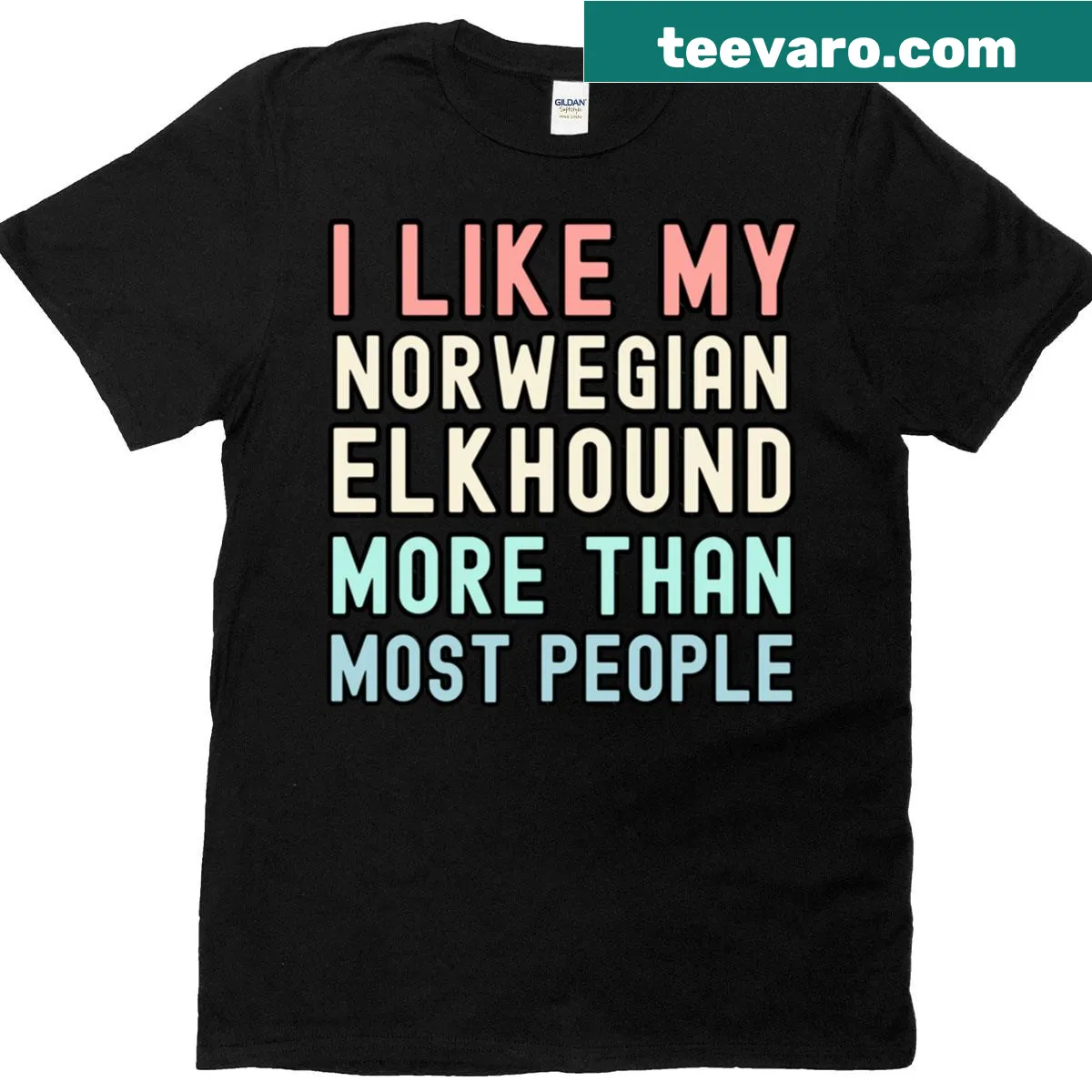 Classic t-shirt expressing love for Norwegian Elkhound dogs — on a men's t-shirt