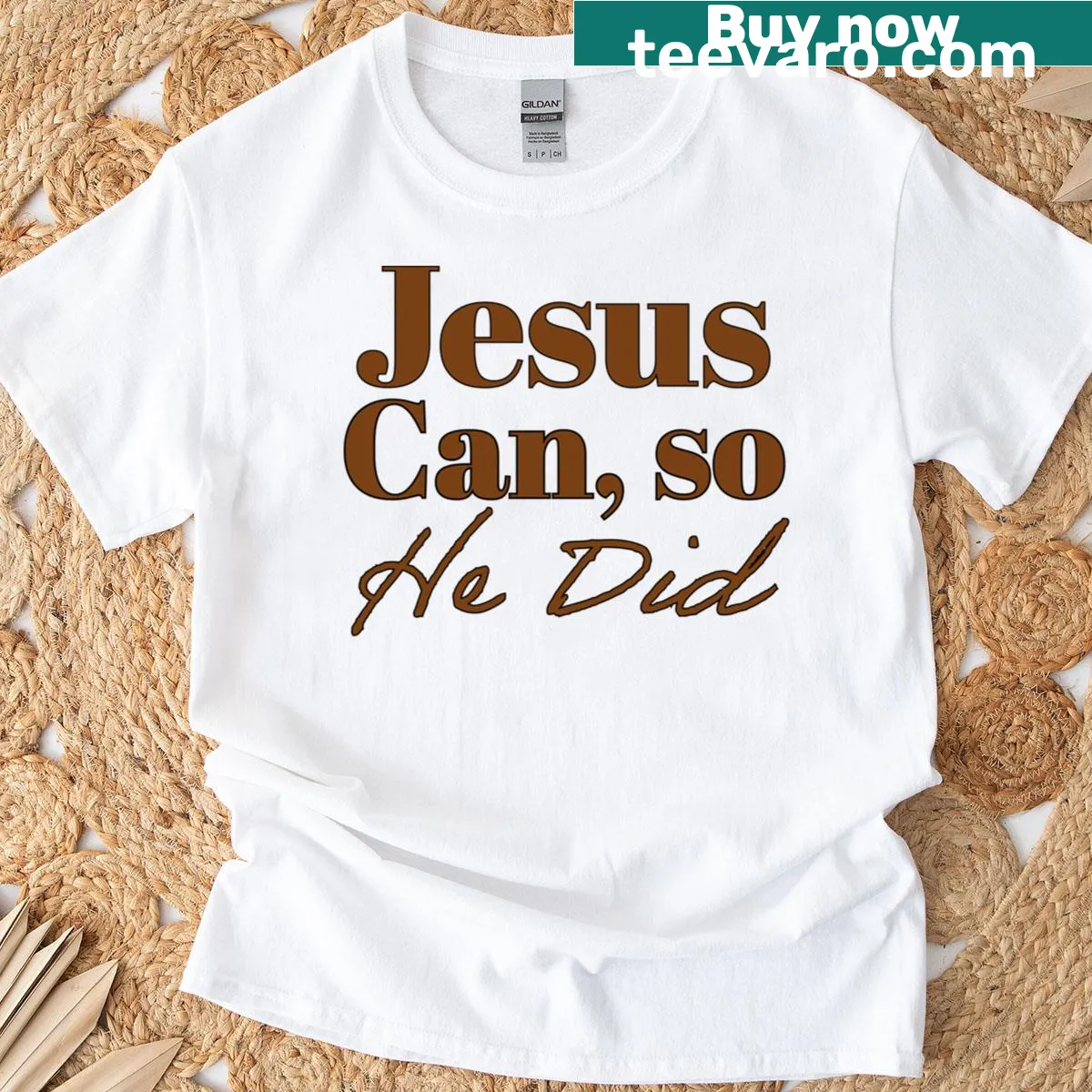 Inspirational Jesus Can T-shirt with bold typography — on a men's t-shirt