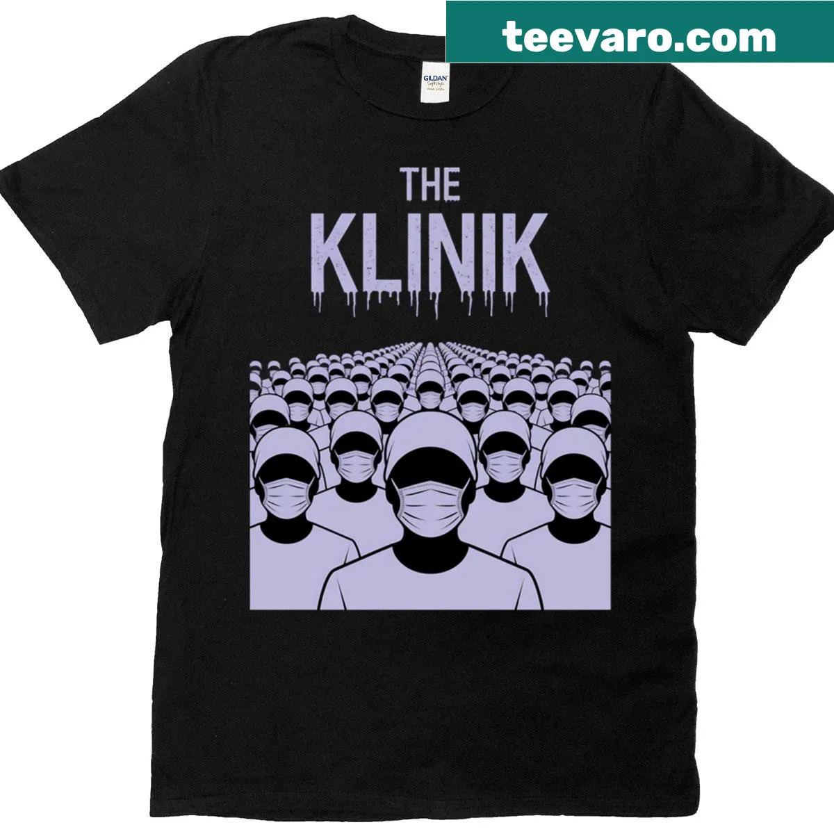 Vintage-distressed Klinik Sabotage graphic T-shirt — on a men's t-shirt