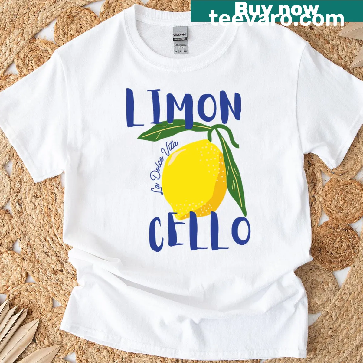 T-shirt with 'Limoncello La Dolce Vita' text celebrating Italian culture — on a men's t-shirt