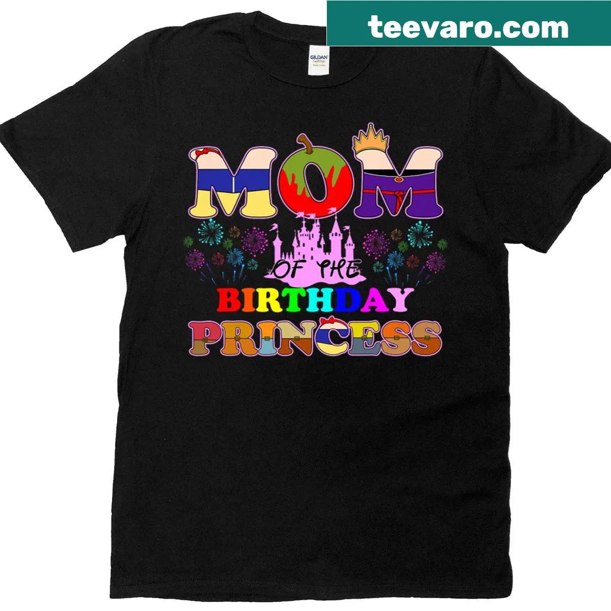 Snow-themed birthday design T-shirt for moms — on a men's t-shirt
