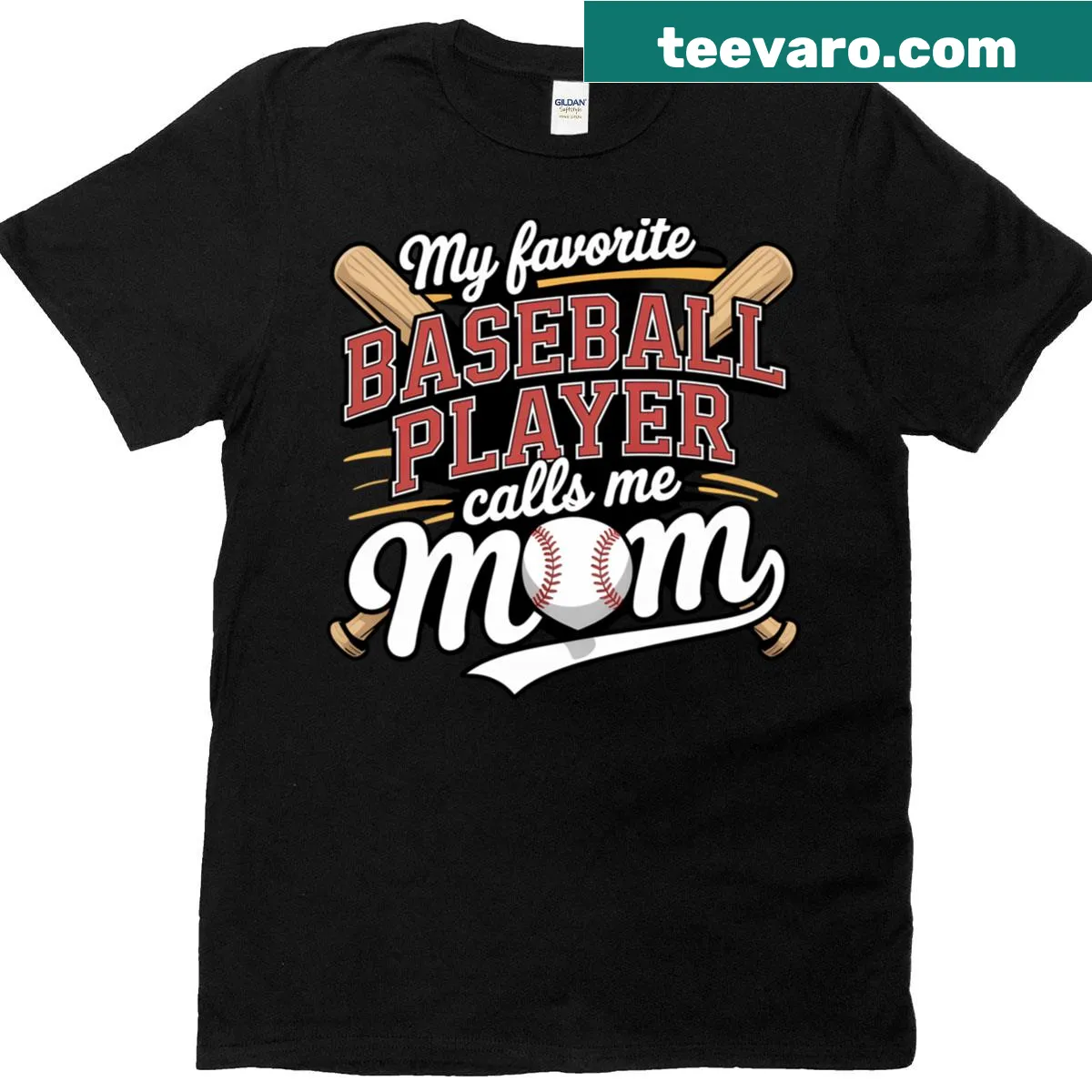 Baseball-themed t-shirt for moms featuring playful typography. — on a men's t-shirt