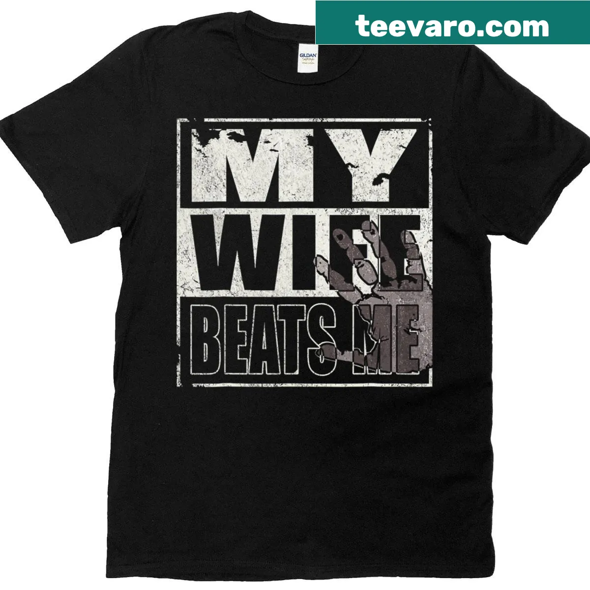 Typography shirt with humorous phrase about marriage — on a men's t-shirt