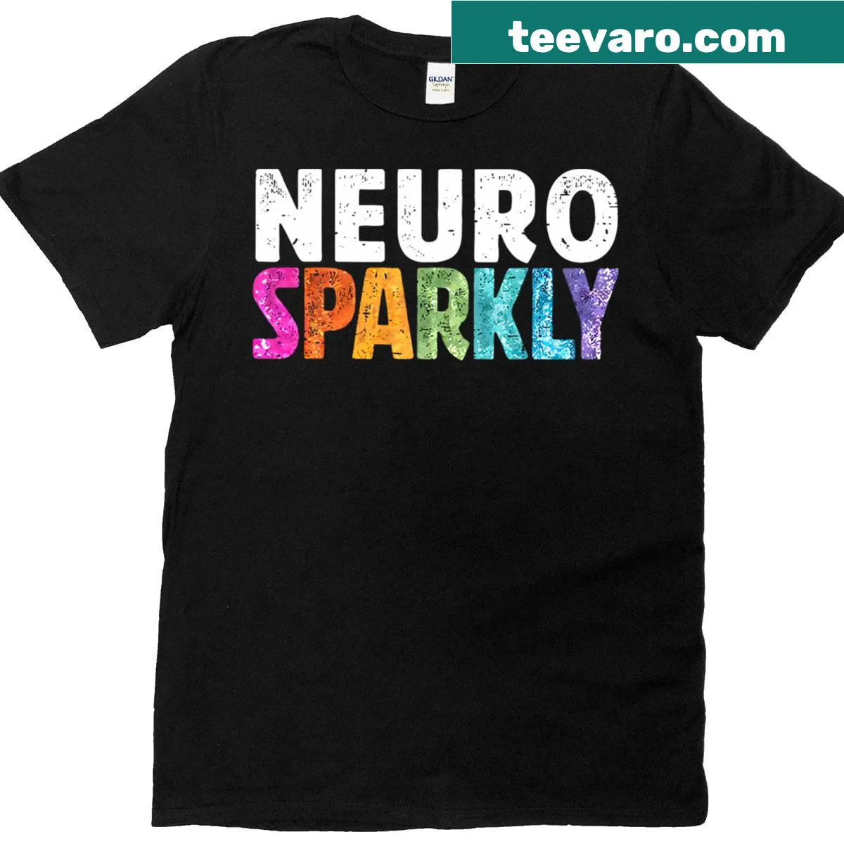 Sparkly design celebrating neurodiversity for special education teachers. — on a men's t-shirt