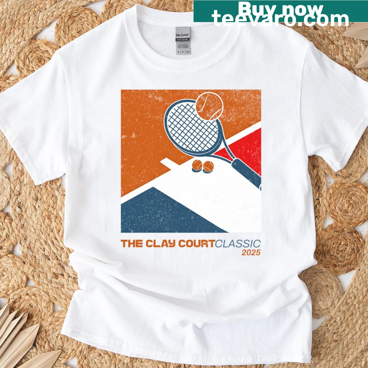 Bold T-shirt celebrating Paris 2025 Tennis Grand Slam event — on a men's t-shirt