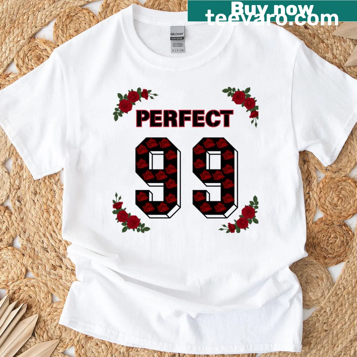 Bold 'Perfect 99' typography graphic on Classic T-shirt — on a men's t-shirt