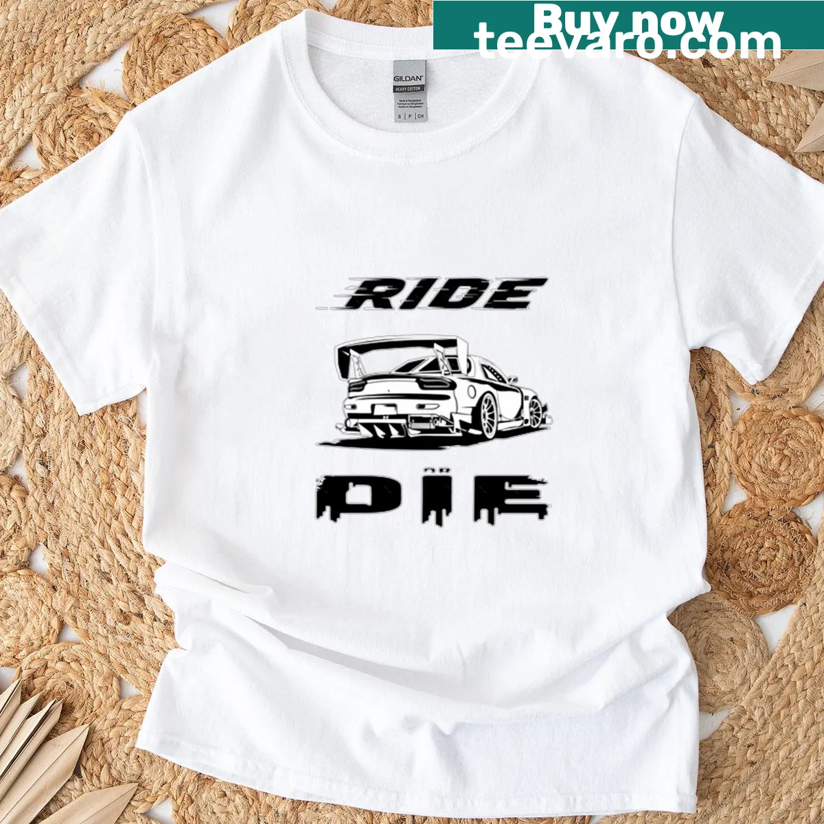 Playful t-shirt celebrating sports car culture with slogan — on a men's t-shirt