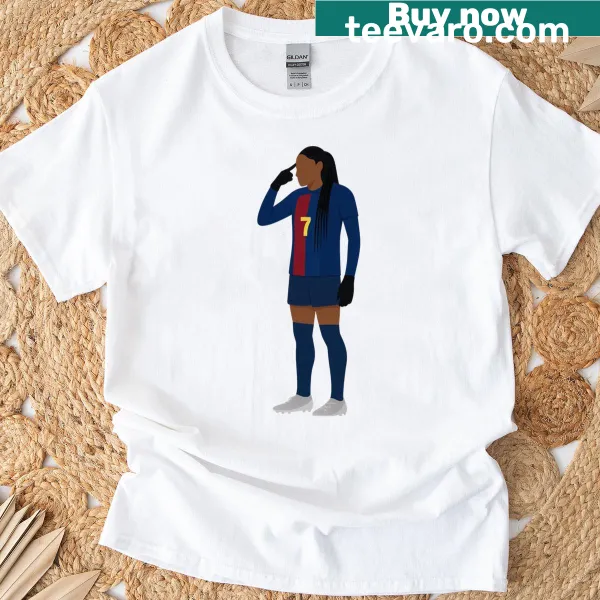 Minimalist football art T-shirt featuring Salma Paralluelo