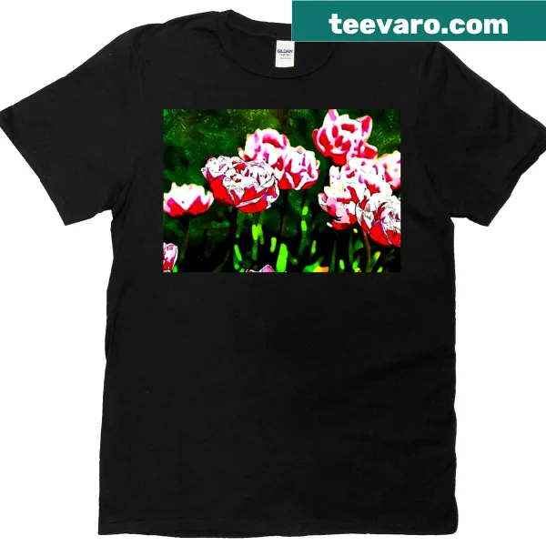 Classic T-shirt with an illustration of the Semper Augustus tulip