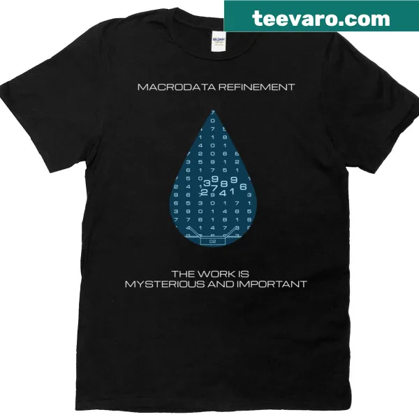 Illustrative T-shirt focused on macrodata refinement concepts
