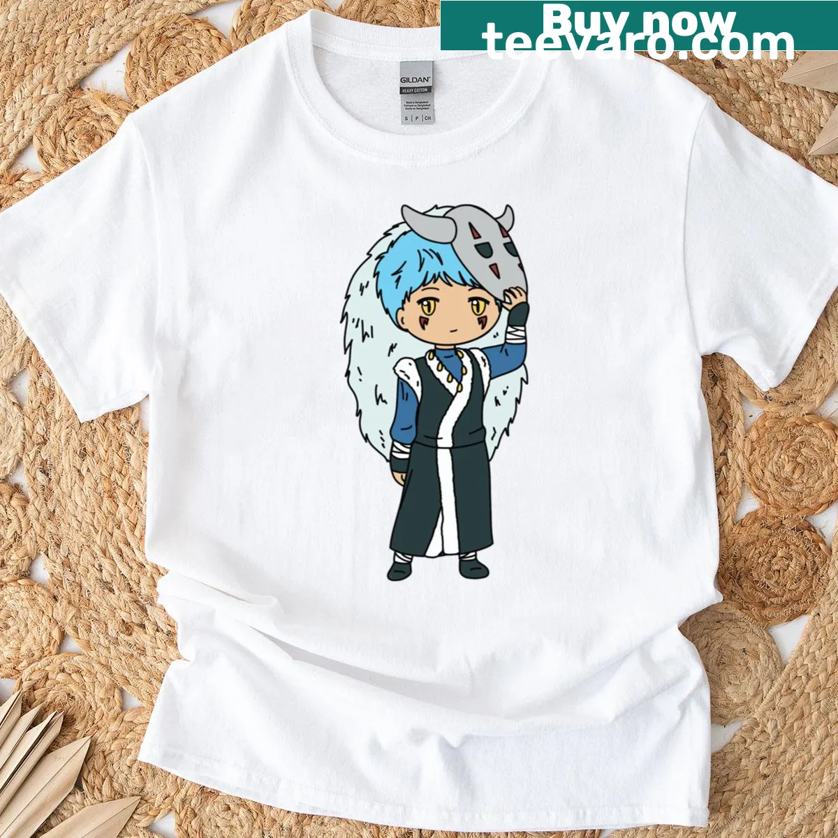 Anime chibi dragon t-shirt featuring Shin-ah Yotd — on a men's t-shirt